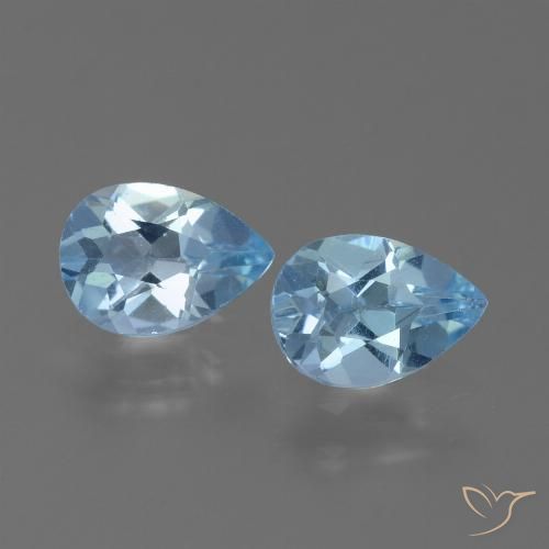 1.65ctw Naturel Bleu Suisse Topaze, En forme de poire, VVS-VS