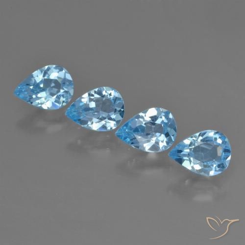 2.87ctw Naturel Bleu Suisse Topaze, En forme de poire, VS
