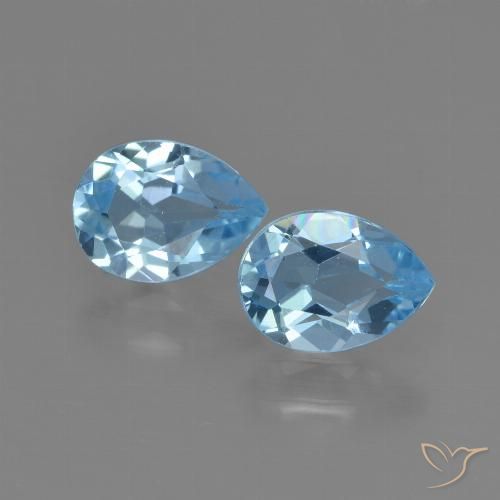 1.70ctw Naturel Bleu ciel Topaze, En forme de poire, VS