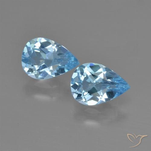 1.53ctw Naturel Bleu ciel Topaze, En forme de poire, VS