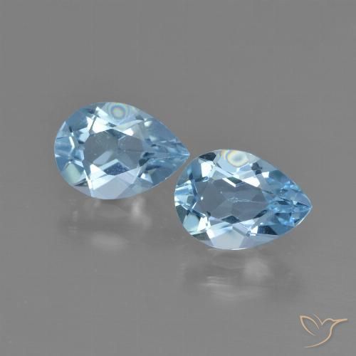 1.56ctw Naturel Bleu ciel Topaze, En forme de poire, VS