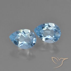 Shop natural 1.56ct Bleu ciel Topaze gems, En forme de poire, from Brésil at GemSelect. In stock, global shipping!