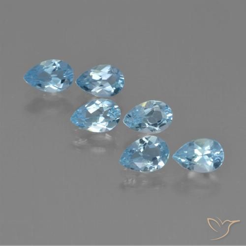 2.85ctw Naturel Bleu ciel Topaze, En forme de poire, VS
