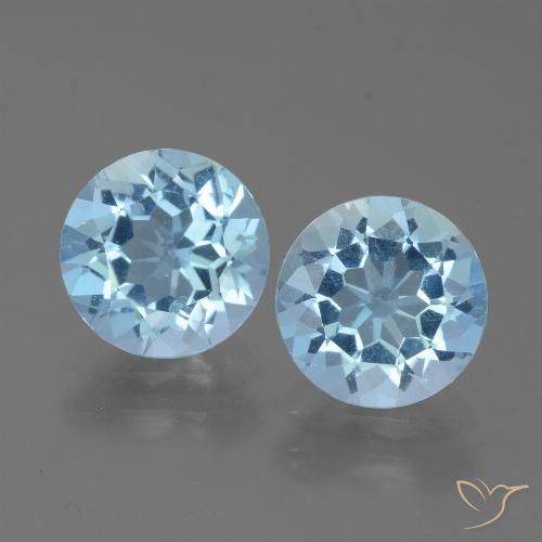 4.31ctw Naturel Bleu ciel Topaze, Tour, VVS-VS