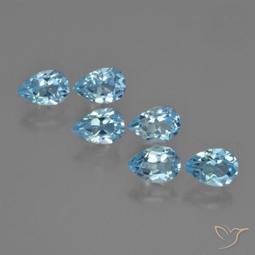 3.53ctw Naturel Bleu ciel Topaze, En forme de poire, VS