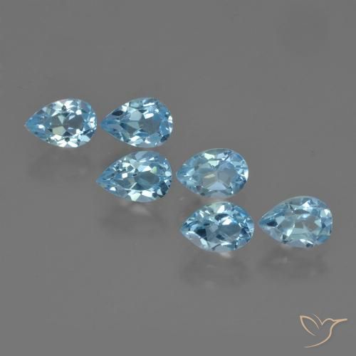 3.58ctw Naturel Bleu ciel Topaze, En forme de poire, VS