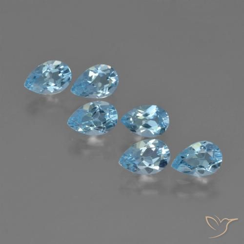 2.92ctw Naturel Bleu ciel Topaze, En forme de poire, VS