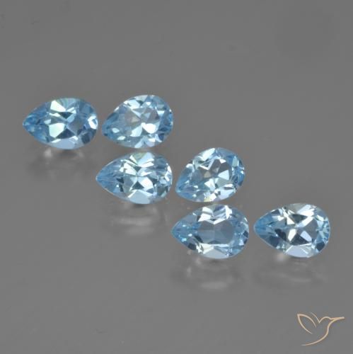 3.23ctw Naturel Bleu ciel Topaze, En forme de poire, VS