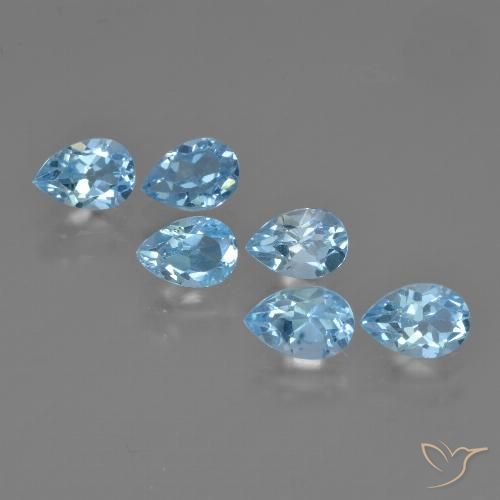 3.41ctw Naturel Bleu ciel Topaze, En forme de poire, VS