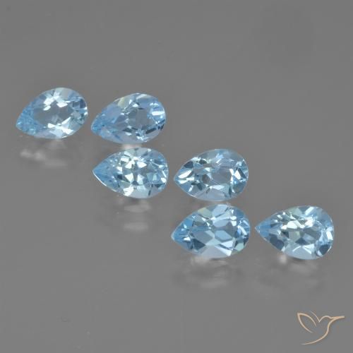 3.20ctw Naturel Bleu ciel Topaze, En forme de poire, VS