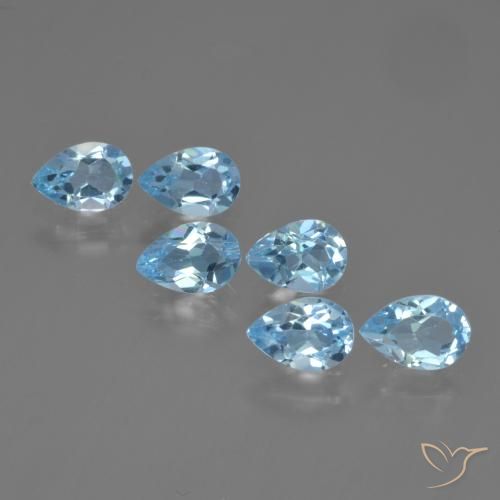 2.82ctw Naturel Bleu ciel Topaze, En forme de poire, VS