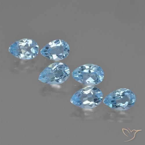 3.21ctw Naturel Bleu ciel Topaze, En forme de poire, VS