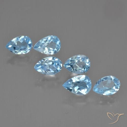 3.37ctw Naturel Bleu ciel Topaze, En forme de poire, VS