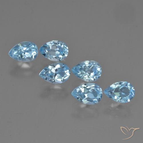3.39ctw Naturel Bleu ciel Topaze, En forme de poire, VS