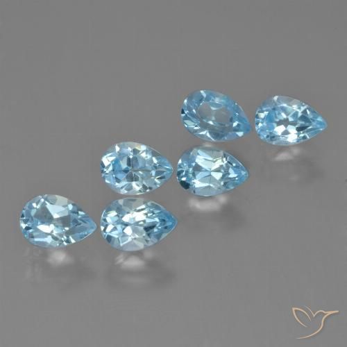 3.44ctw Naturel Bleu ciel Topaze, En forme de poire, VS
