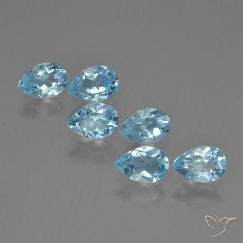 3.30ctw Naturel Bleu Suisse Topaze, En forme de poire, VS