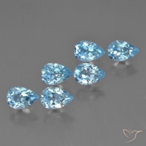 3.67ctw Naturel Bleu Suisse Topaze, En forme de poire, VS