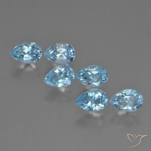 3.41ctw Naturel Bleu ciel Topaze, En forme de poire, VS