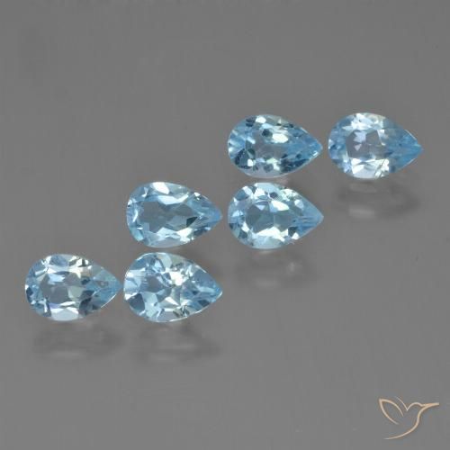 3.26ctw Naturel Bleu ciel Topaze, En forme de poire, VS