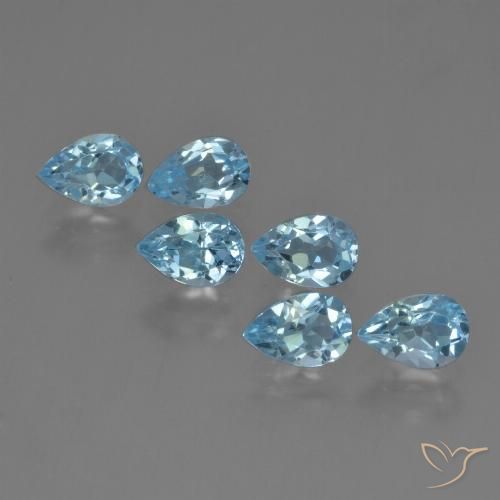 3.24ctw Naturel Bleu ciel Topaze, En forme de poire, VS
