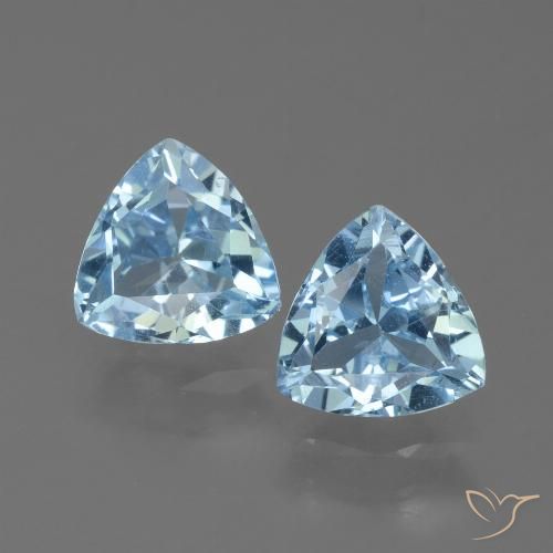 2.67ctw Naturel Bleu ciel Topaze, Trillion, VVS-VS