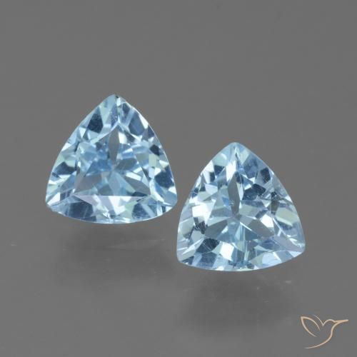2.28ctw Naturel Bleu ciel Topaze, Trillion, VS