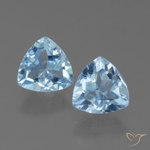 2.80ctw Naturel Bleu ciel Topaze, Trillion, VS