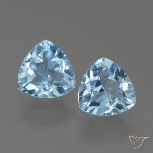 2.91ctw Naturel Bleu ciel Topaze, Trillion, VS