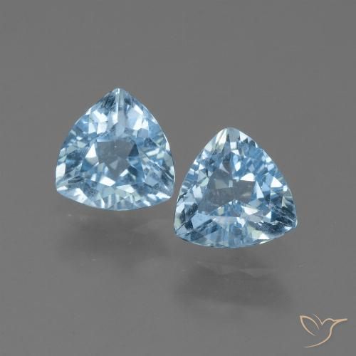 2.66ctw Naturel Bleu ciel Topaze, Trillion, VVS-VS