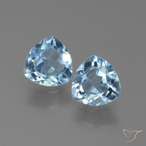 2.44ctw Naturel Bleu ciel Topaze, Trillion, VVS-VS
