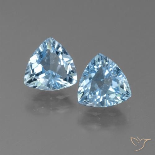 2.49ctw Naturel Bleu ciel Topaze, Trillion, VS