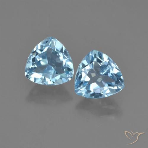2.94ctw Naturel Bleu ciel Topaze, Trillion, VVS-VS