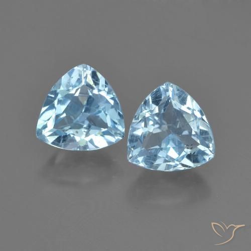 2.66ctw Naturel Bleu ciel Topaze, Trillion, VVS-VS