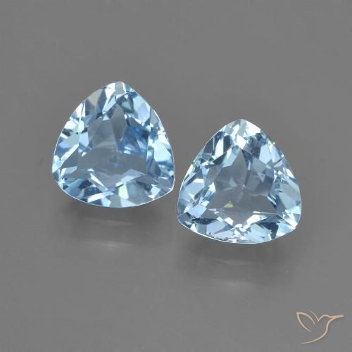 2.61ctw Naturel Bleu ciel Topaze, Trillion, VVS-VS