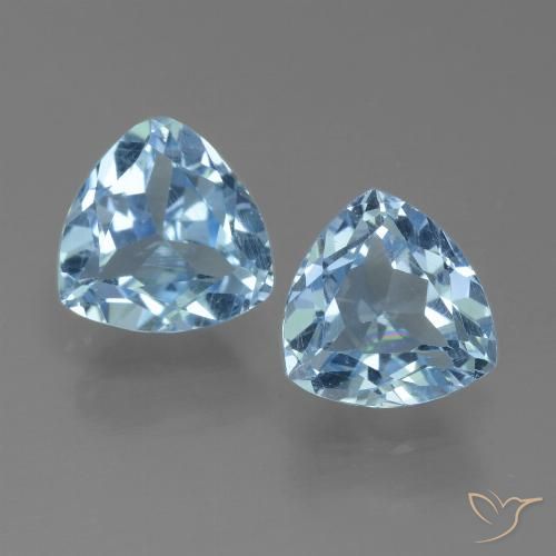 2.89ctw Naturel Bleu ciel Topaze, Trillion, VVS-VS