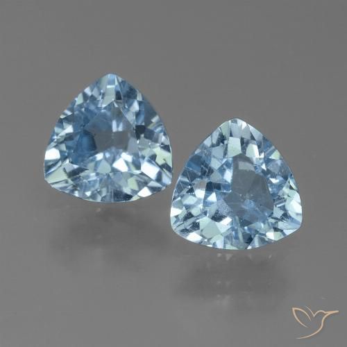 2.43ctw Naturel Bleu ciel Topaze, Trillion, VS