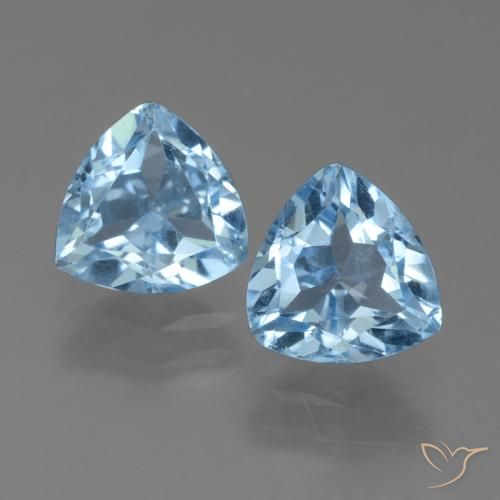 2.83ctw Naturel Bleu ciel Topaze, Trillion, VVS-VS