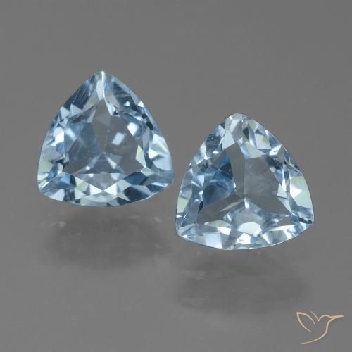 2.54ctw Naturel Bleu ciel Topaze, Trillion, VS