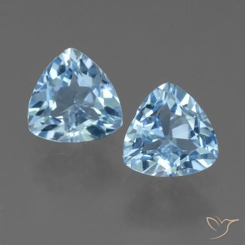2.79ctw Naturel Bleu Suisse Topaze, Trillion, VS