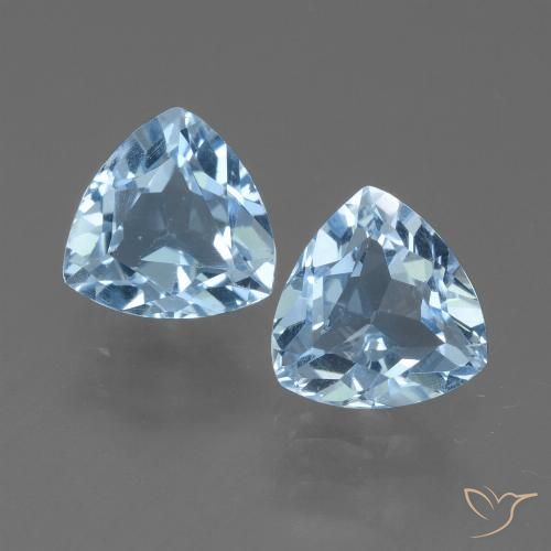 2.75ctw Naturel Bleu ciel Topaze, Trillion, VVS-VS