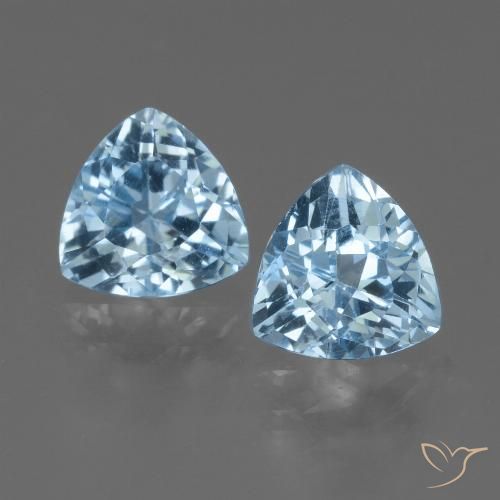 2.79ctw Naturel Bleu ciel Topaze, Trillion, VVS-VS