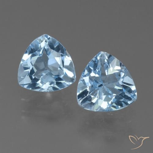2.72ctw Naturel Bleu ciel Topaze, Trillion, VVS-VS