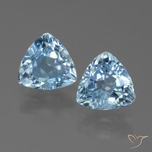 2.60ctw Naturel Bleu ciel Topaze, Trillion, VS