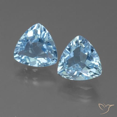 2.47ctw Naturel Bleu ciel Topaze, Trillion, VS