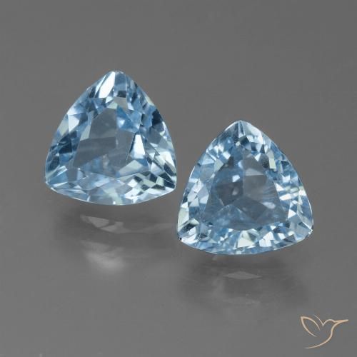 2.46ctw Naturel Bleu ciel Topaze, Trillion, VS
