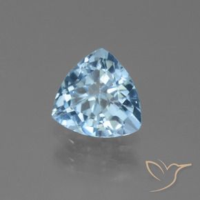 Topaze Bleu ciel naturelle Trillion, 1.42 ct, VS