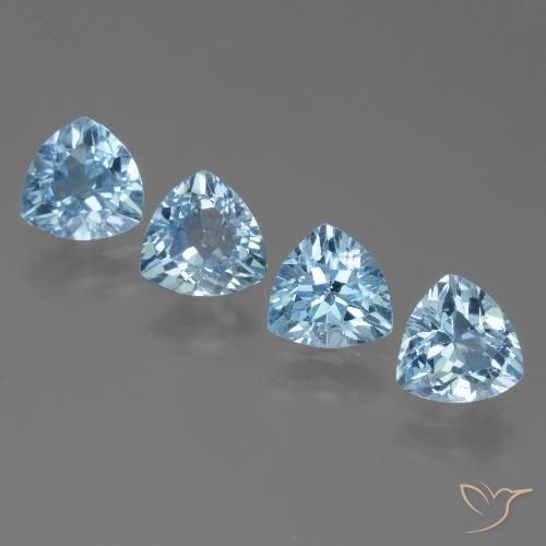 4.99ctw Naturel Bleu ciel Topaze, Trillion, VVS-VS