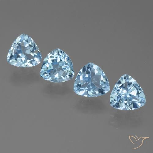 4.85ctw Naturel Bleu ciel Topaze, Trillion, VVS-VS