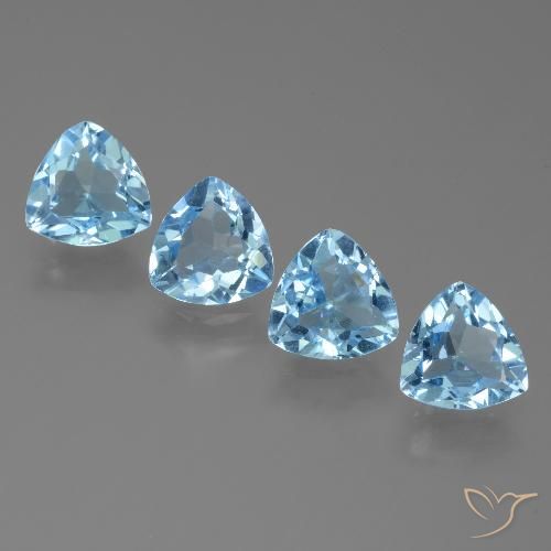 4.85ctw Naturel Bleu ciel Topaze, Trillion, VVS-VS