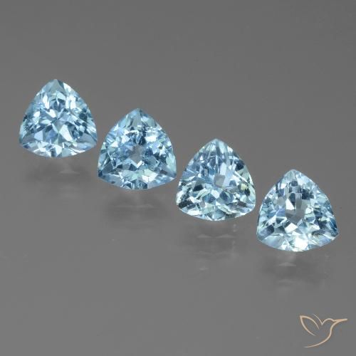 4.95ctw Naturel Bleu ciel Topaze, Trillion, VVS-VS